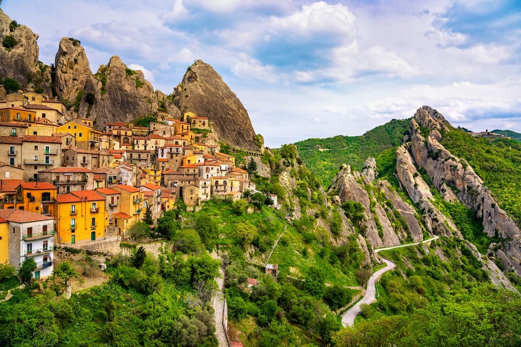 Castelmezzano village in Apennines Dolomiti Lucane, Basilicata, Italy