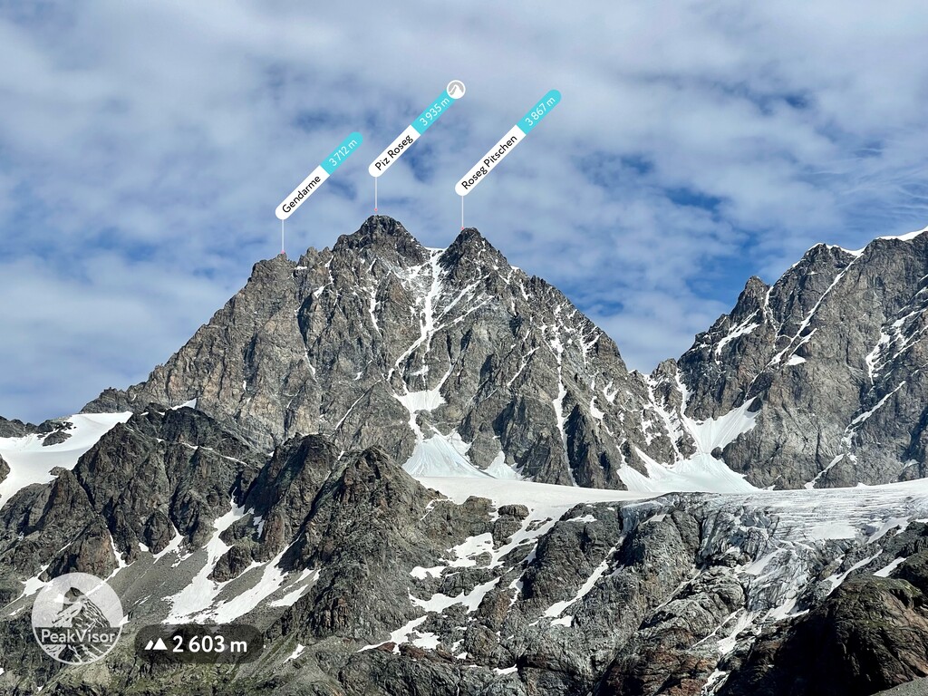 Bernina Roseg Monte Rosa Mont Blanc Cristallo 1897 map PIZ LANGUARD PANORAMA 