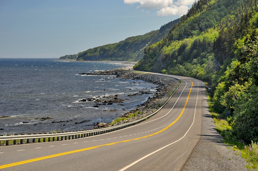 Highway 132 at the coast of Saint Lawrence River in Quebec