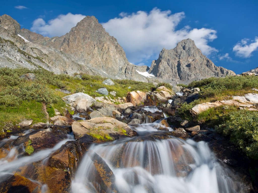  Waterfalls below Mount Ritter and Banner Peak