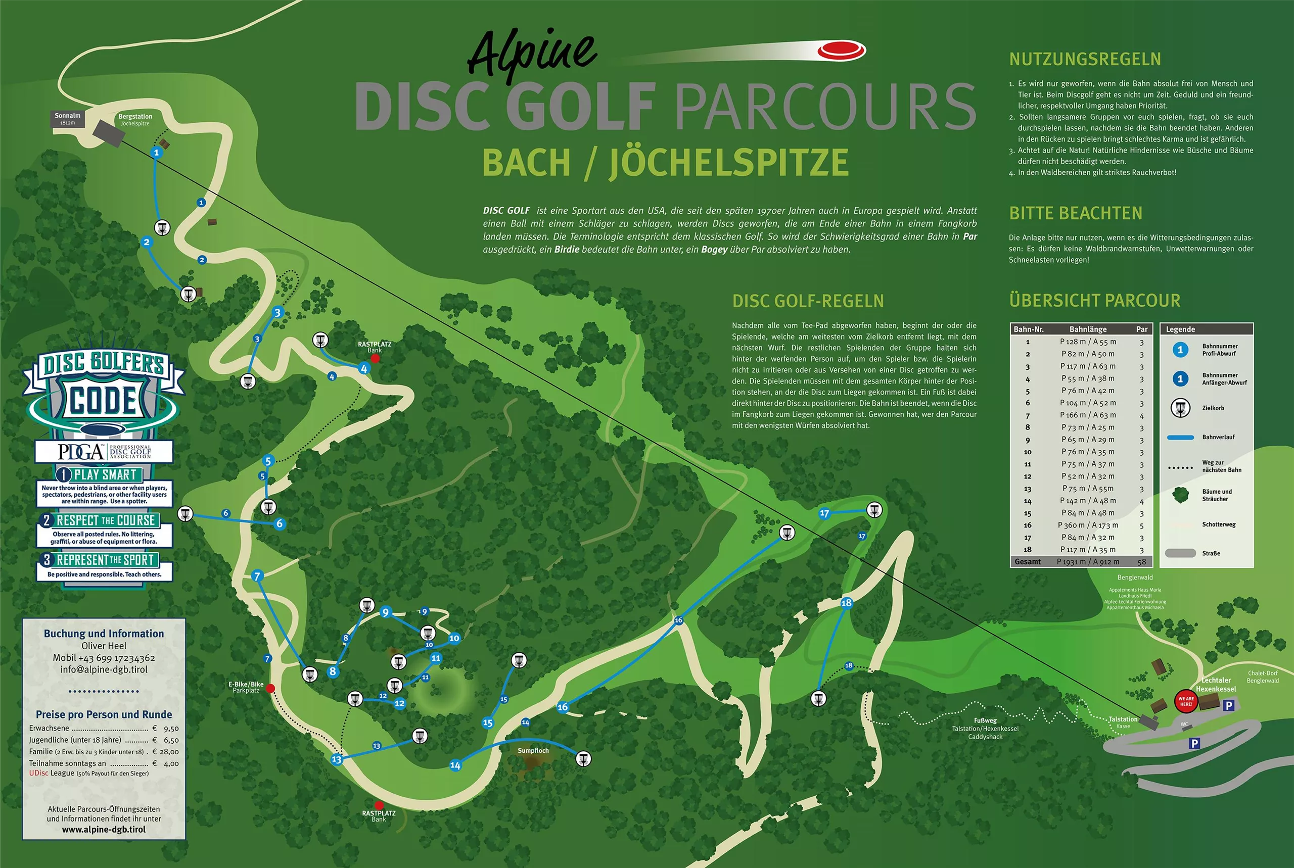 Alpine Disc Golf Parcours Bach / Jöchelspitze