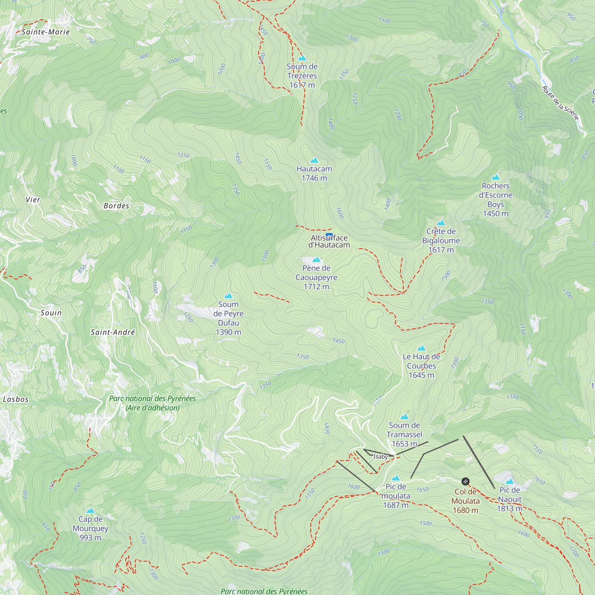 Cabane du Peyrou map