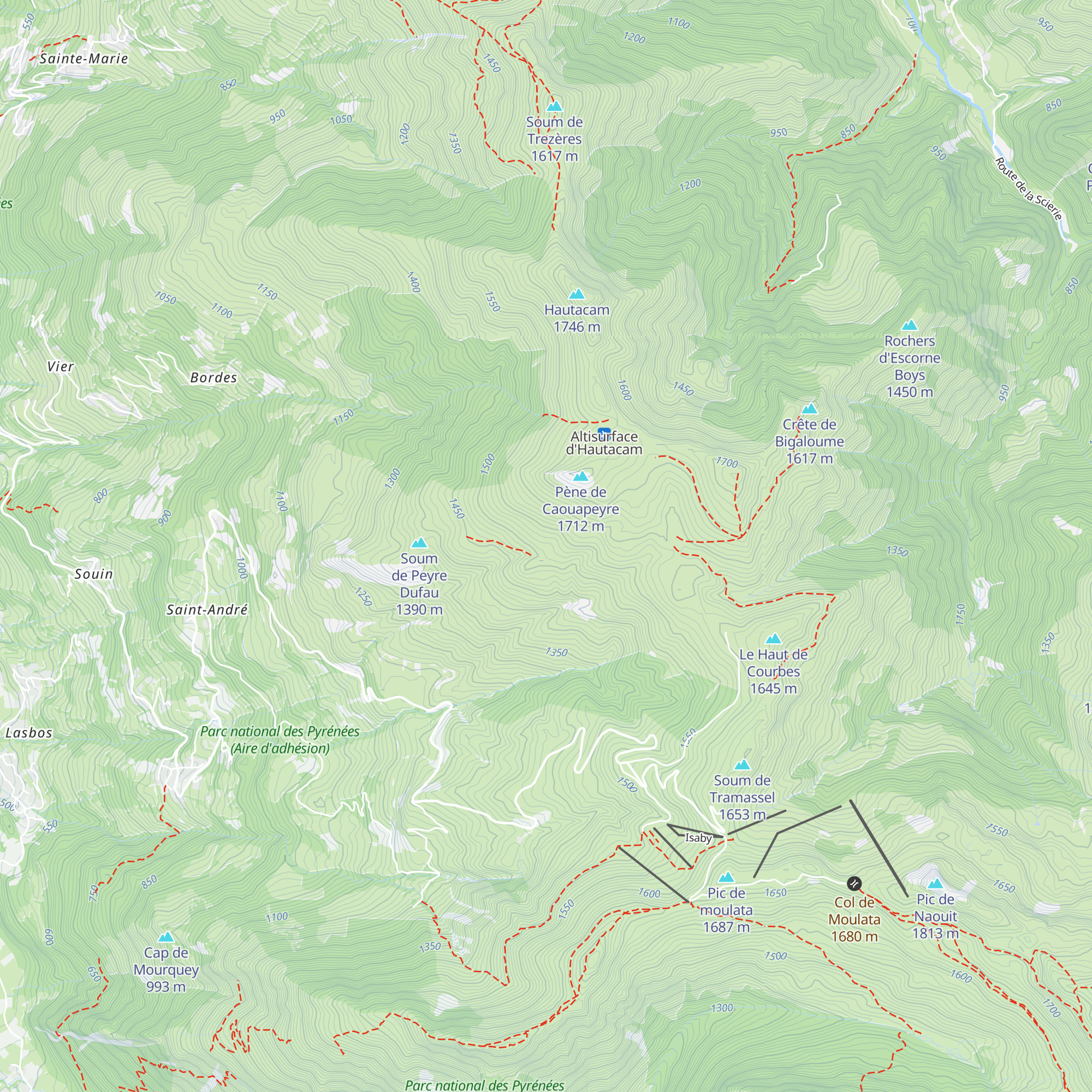 Cabane du Peyrou map