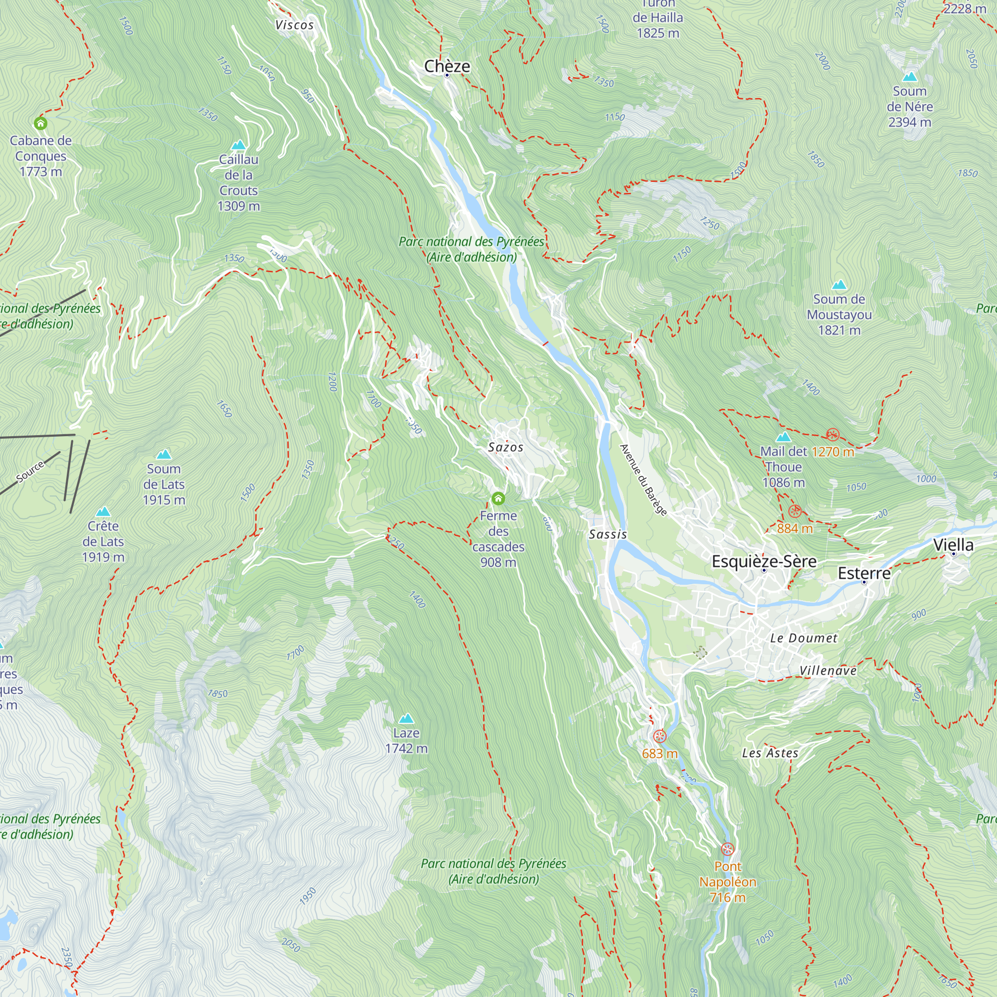 Ferme des cascades map