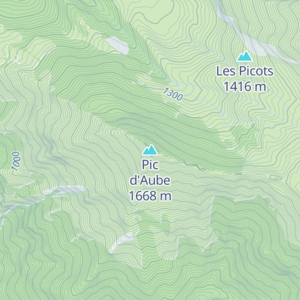Map of Pic d'Aube