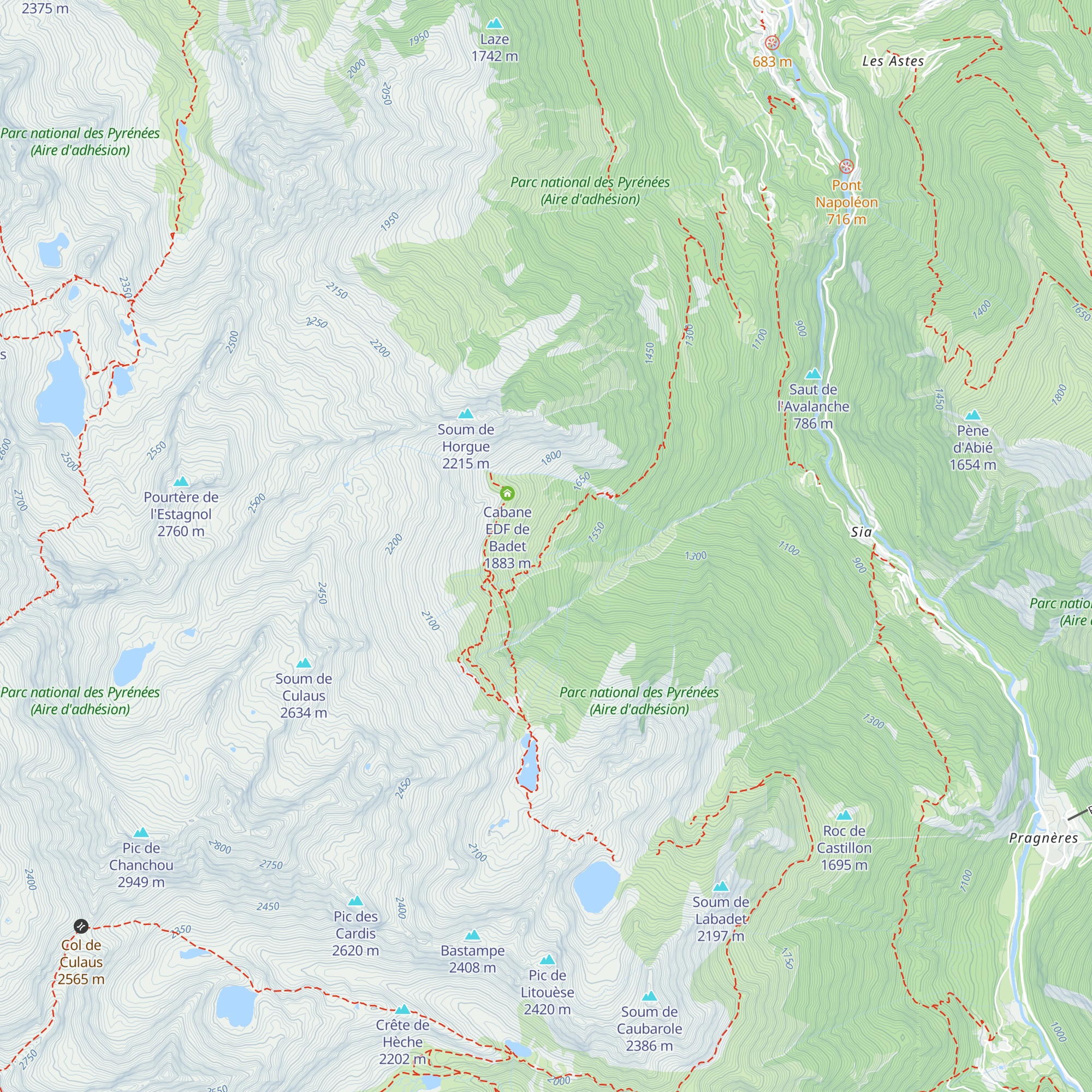Cabane d Estarous map