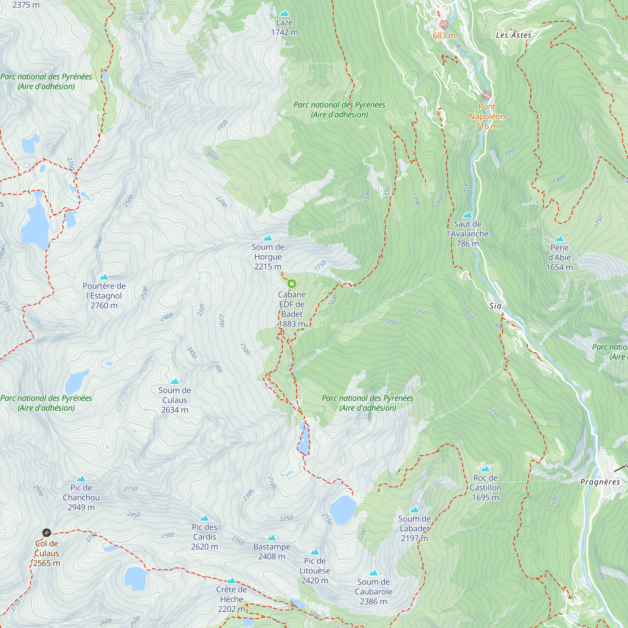 Cabane d Estarous map