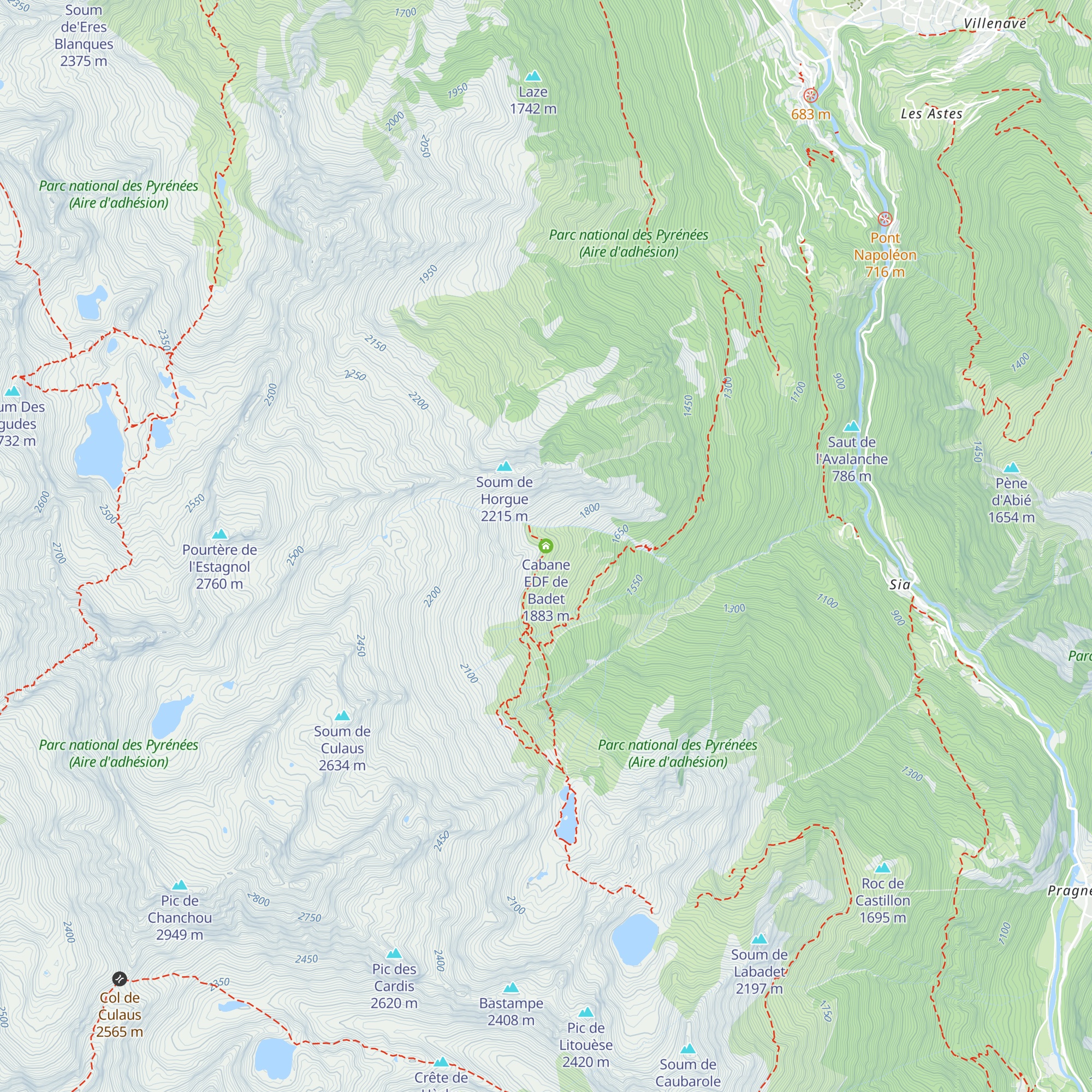 Cabane EDF de Badet map