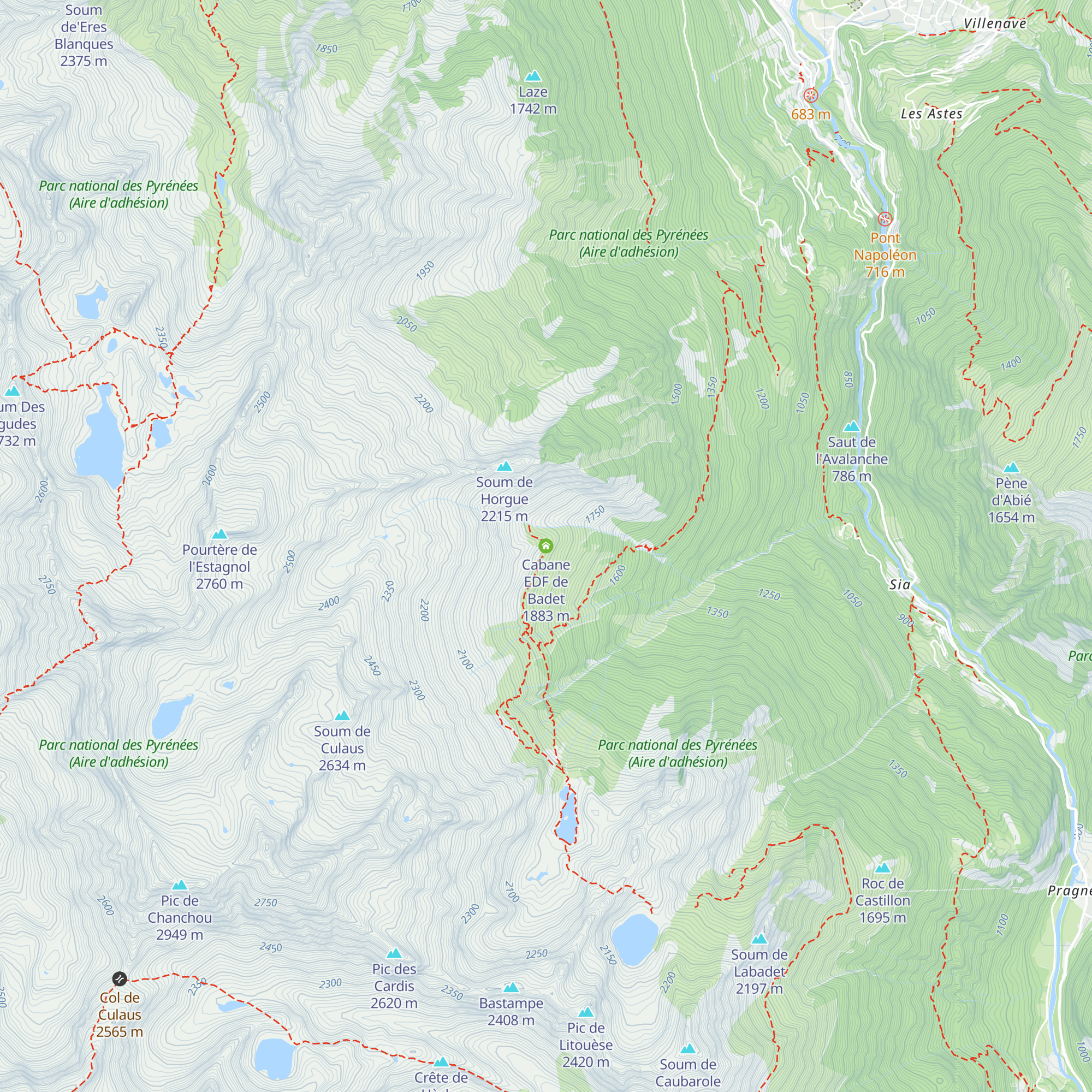 Cabane EDF de Badet map