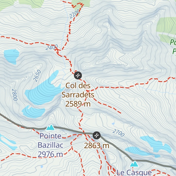 Map of Refuge des Sarradets