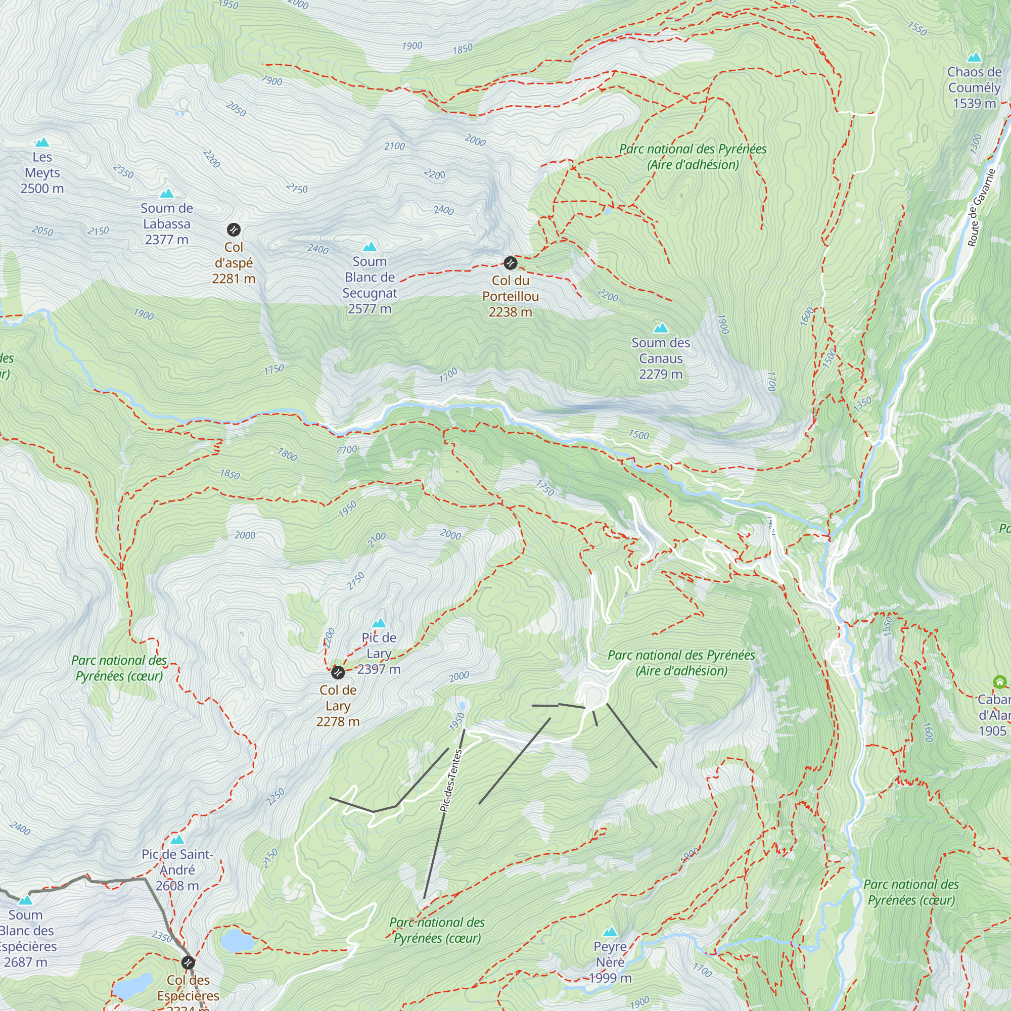 Cabane de Tousaus map