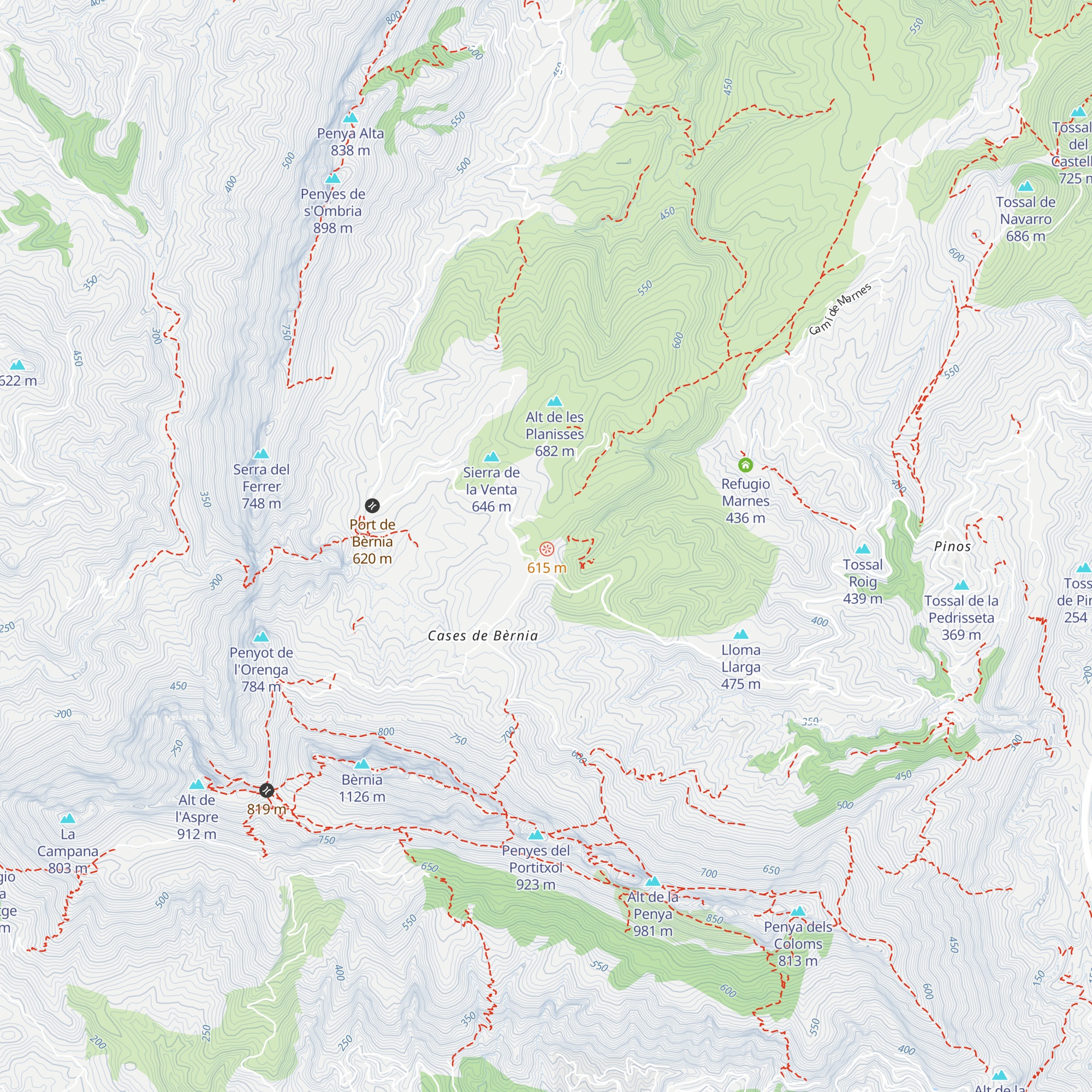 Refugia Vista Bernia map