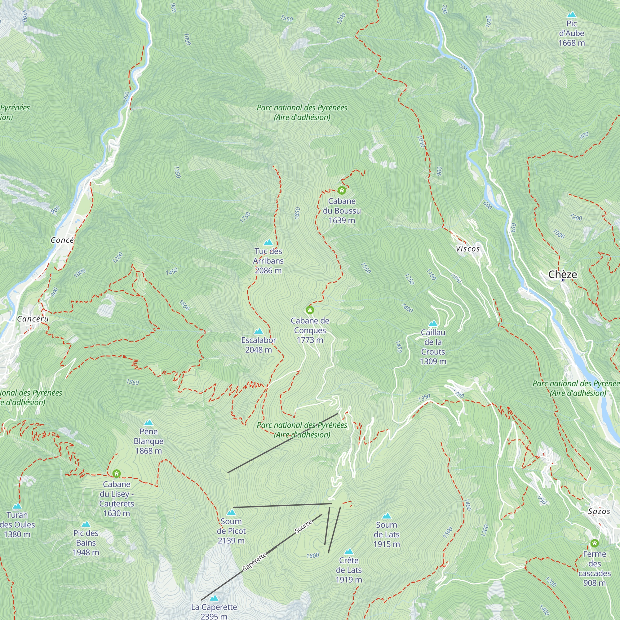 Cabane de Conques map