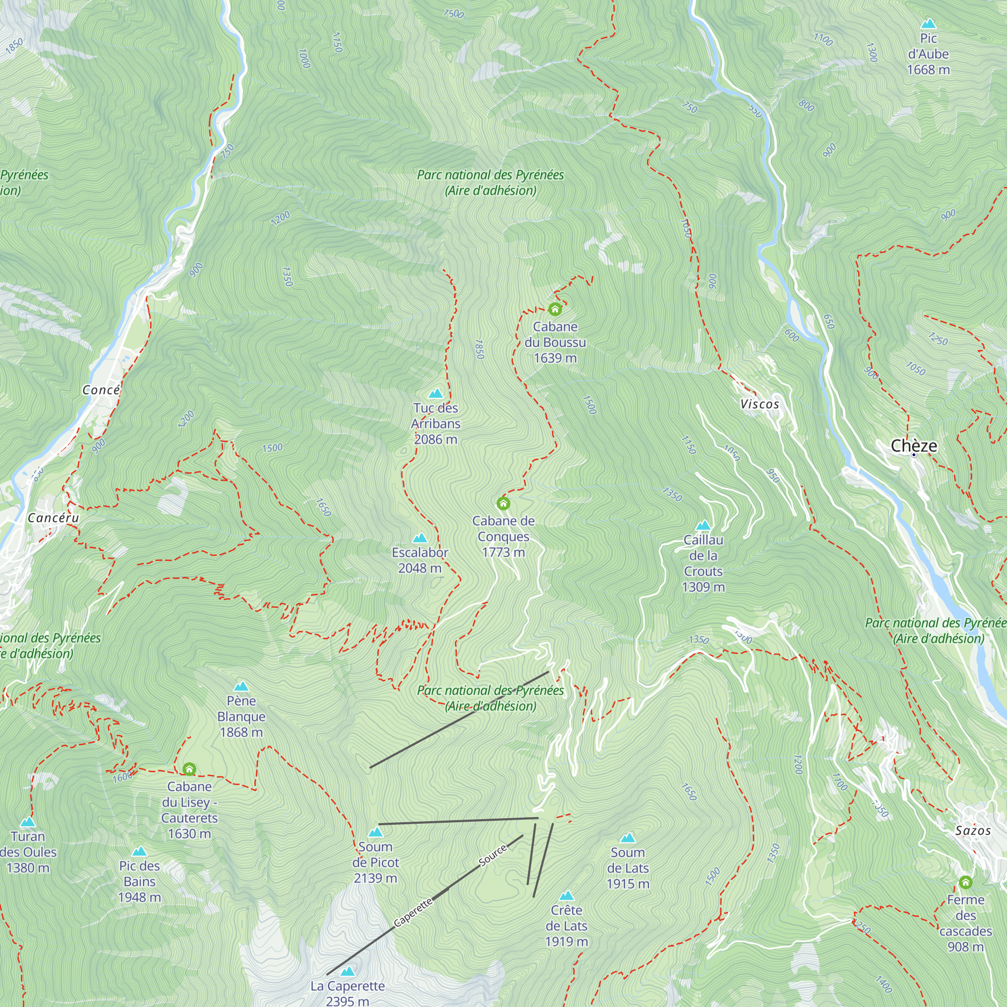 Cabane de Conques map