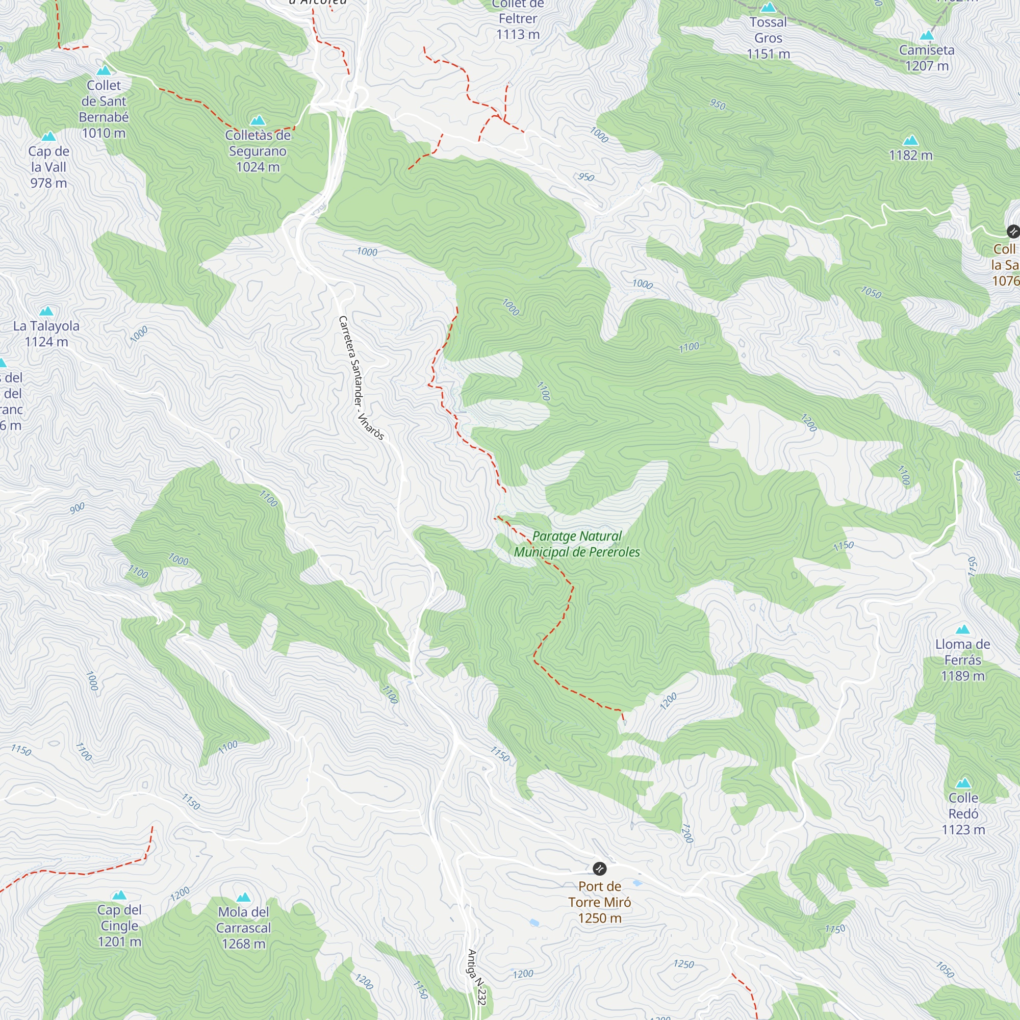 Refugi de Pereroles map