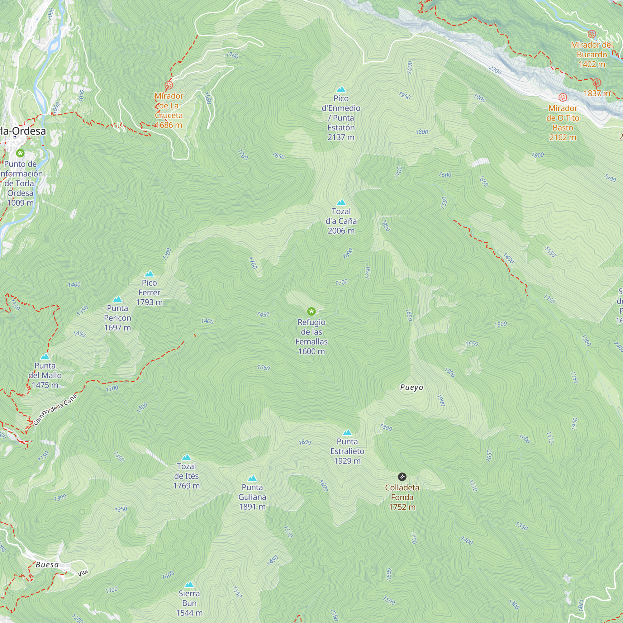 Refugio de las Femallas map
