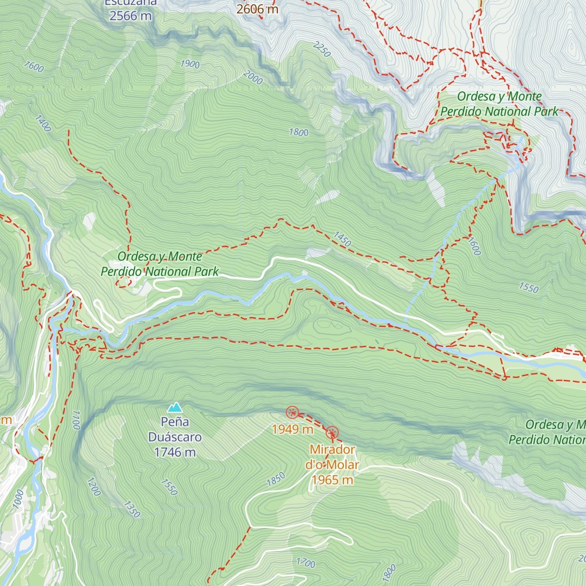 Refugio de Turieto map