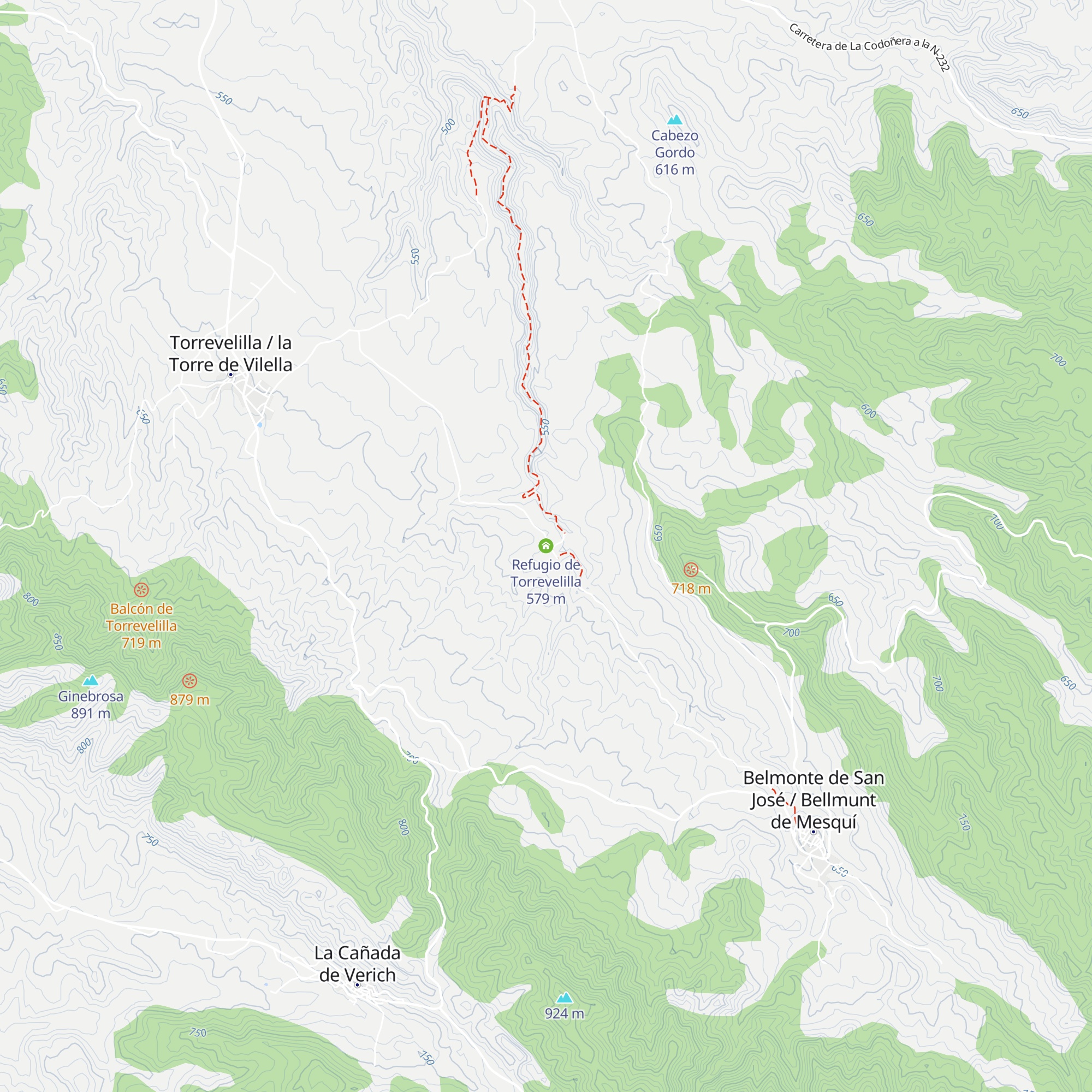 Refugio de Torrevelilla map