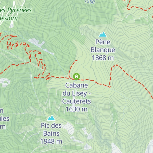 Map of Cabane du Lisey - Cauterets