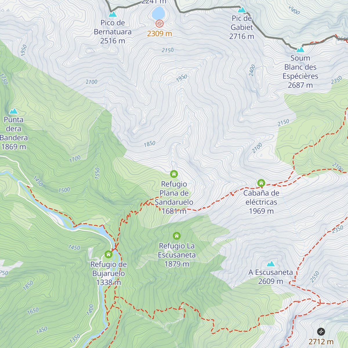 Refugio Plana de Sandaruelo map