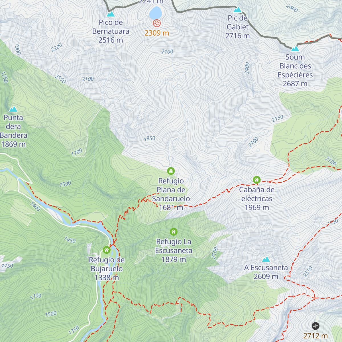 Refugio Plana de Sandaruelo map