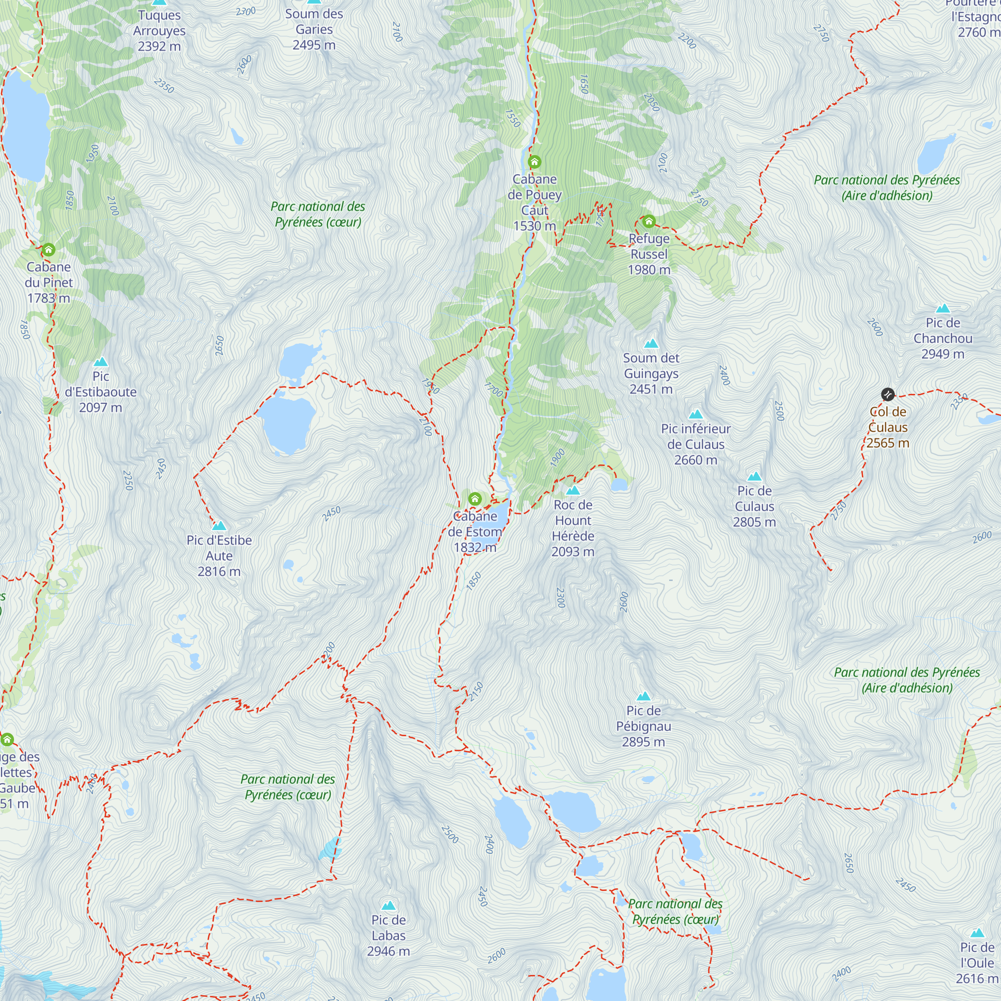 Refuge d'Estom map