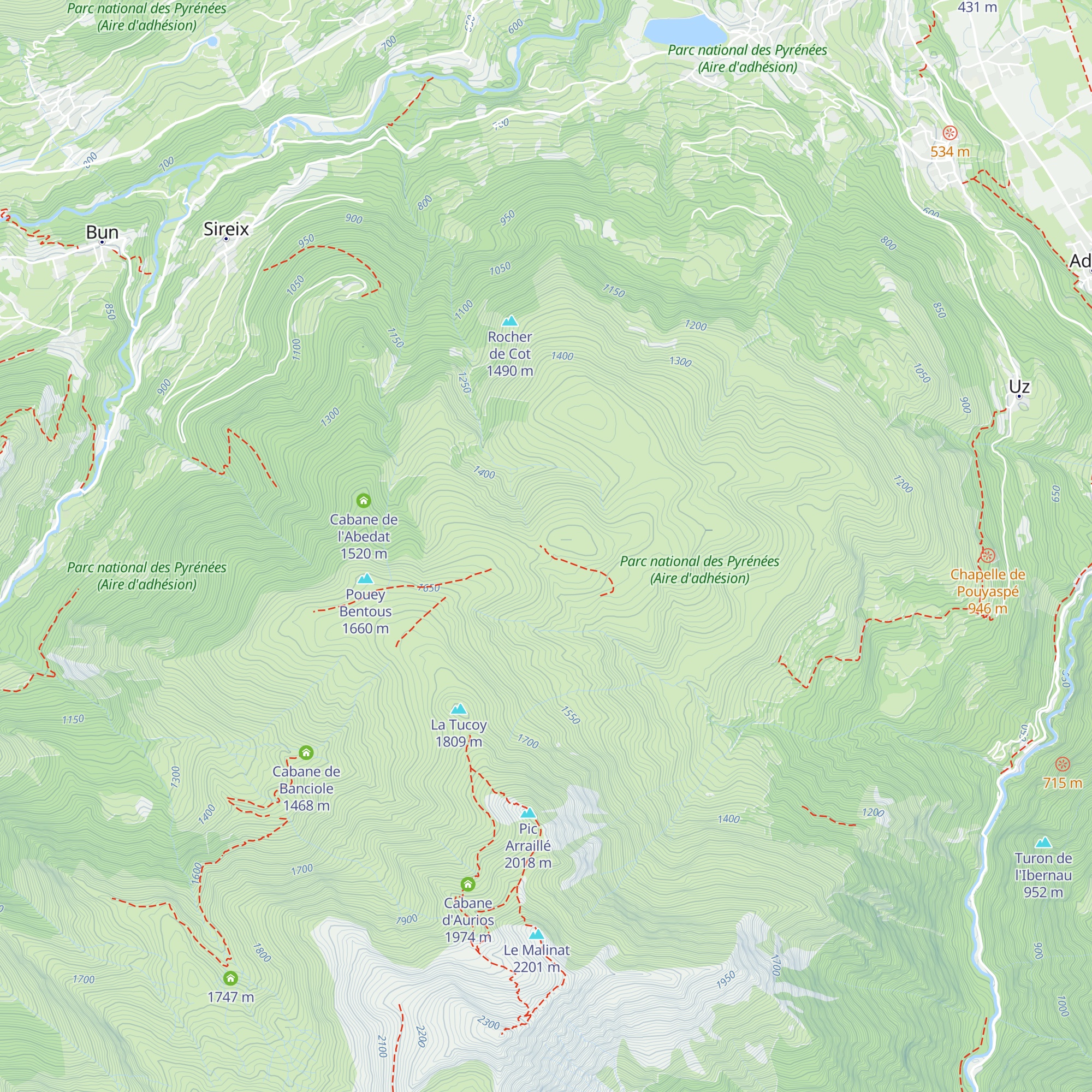 Cabane du mont Turon map