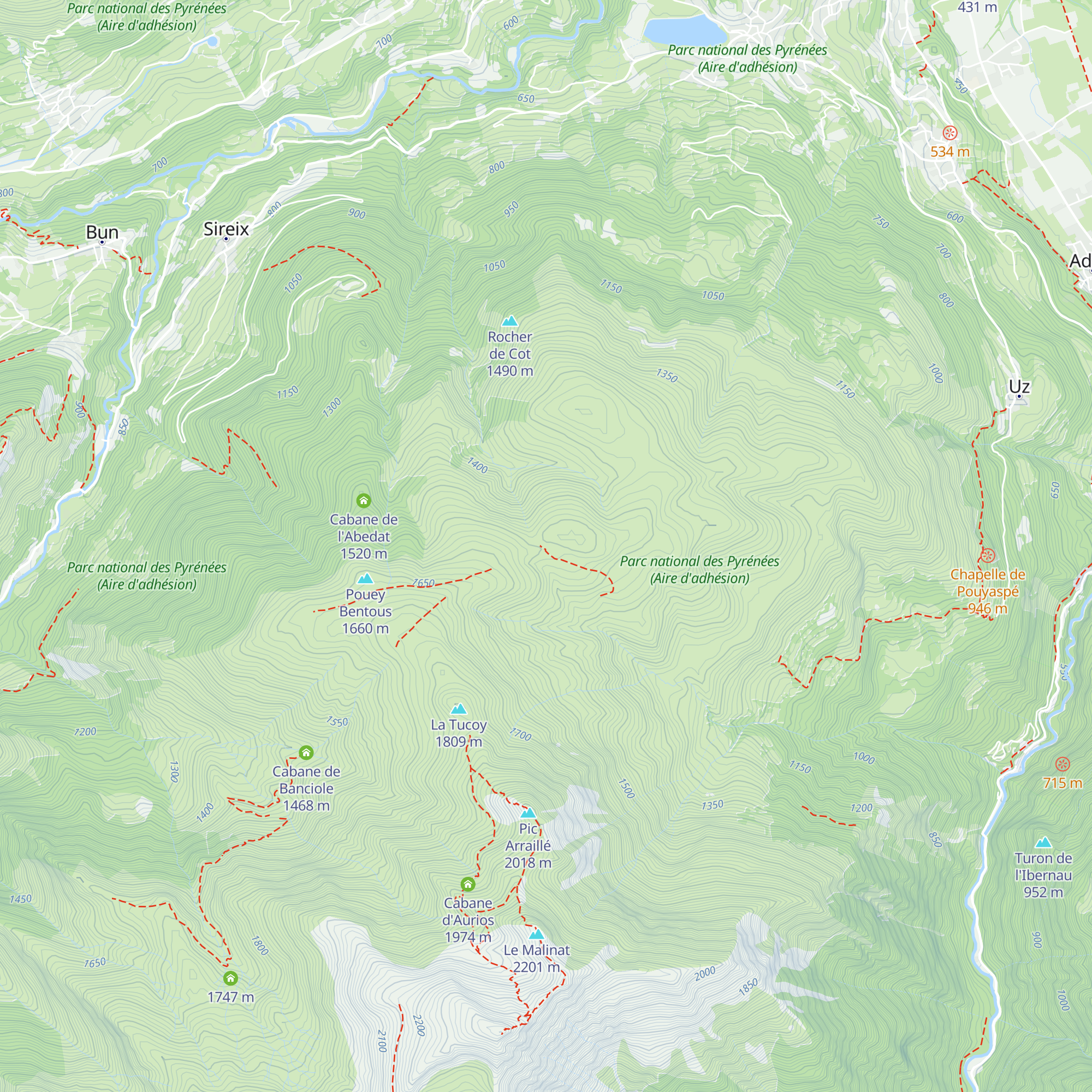 Cabane du mont Turon map
