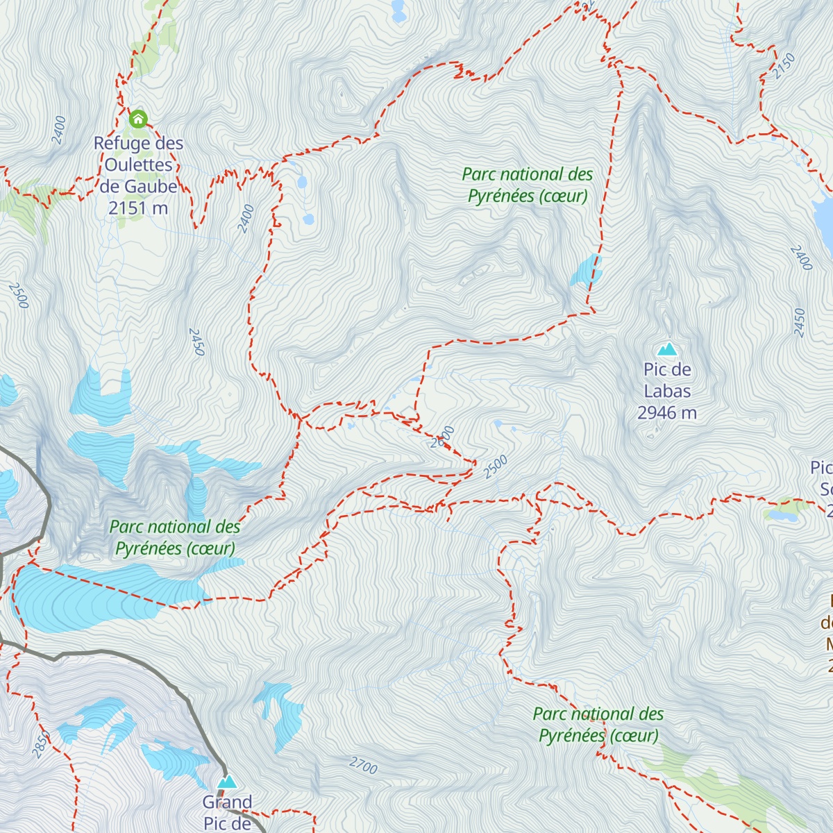 Refuge de Bayssellance map