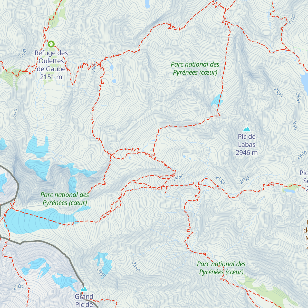 Refuge de Bayssellance map