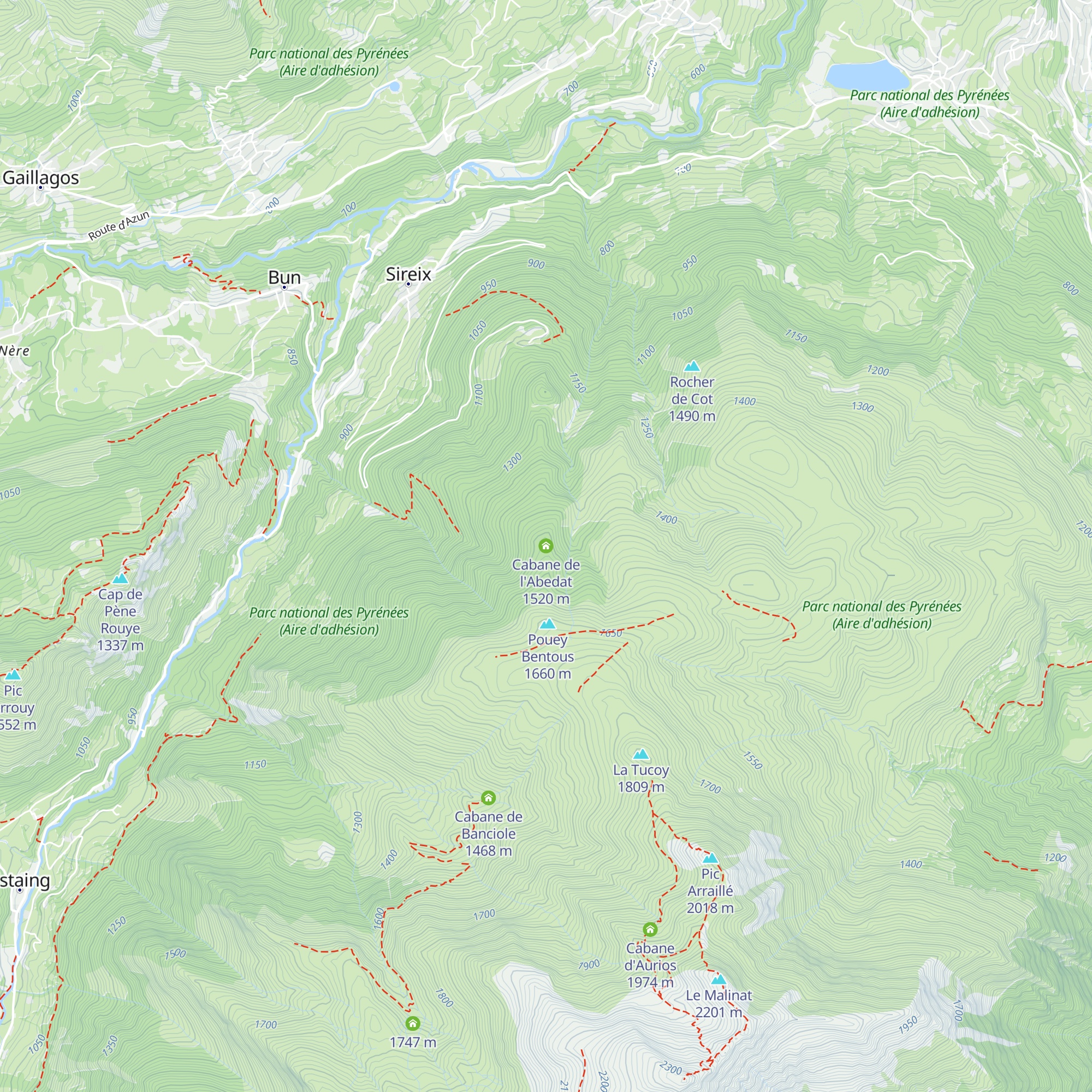 Cabane de l'Abedat map