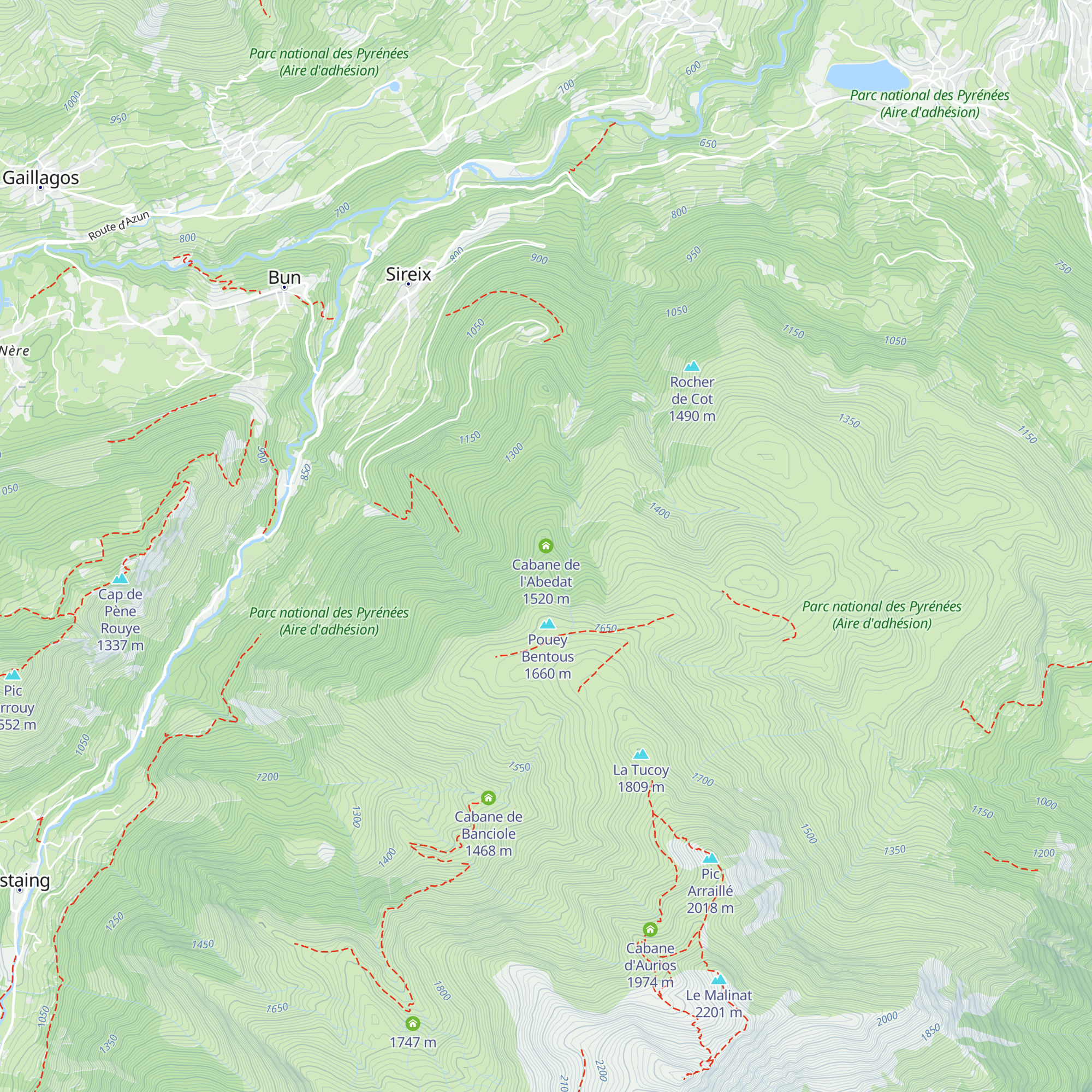 Cabane de l'Abedat map