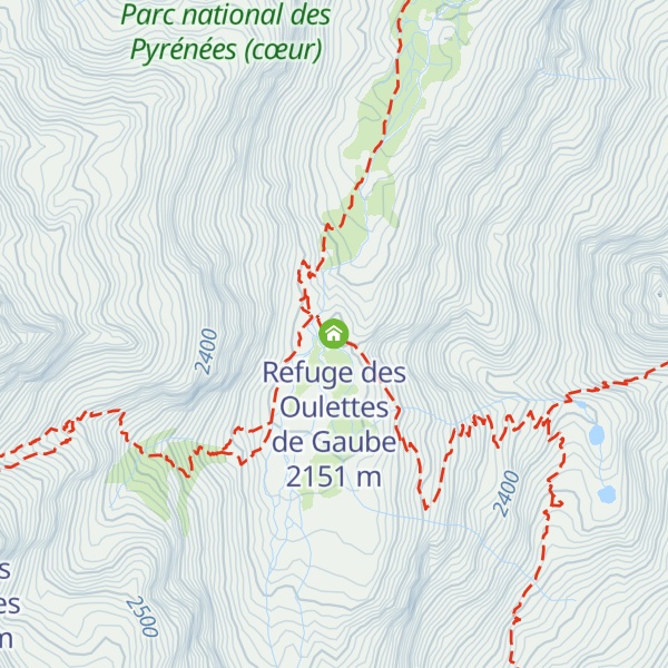 Map of Refuge des Oulettes de Gaube