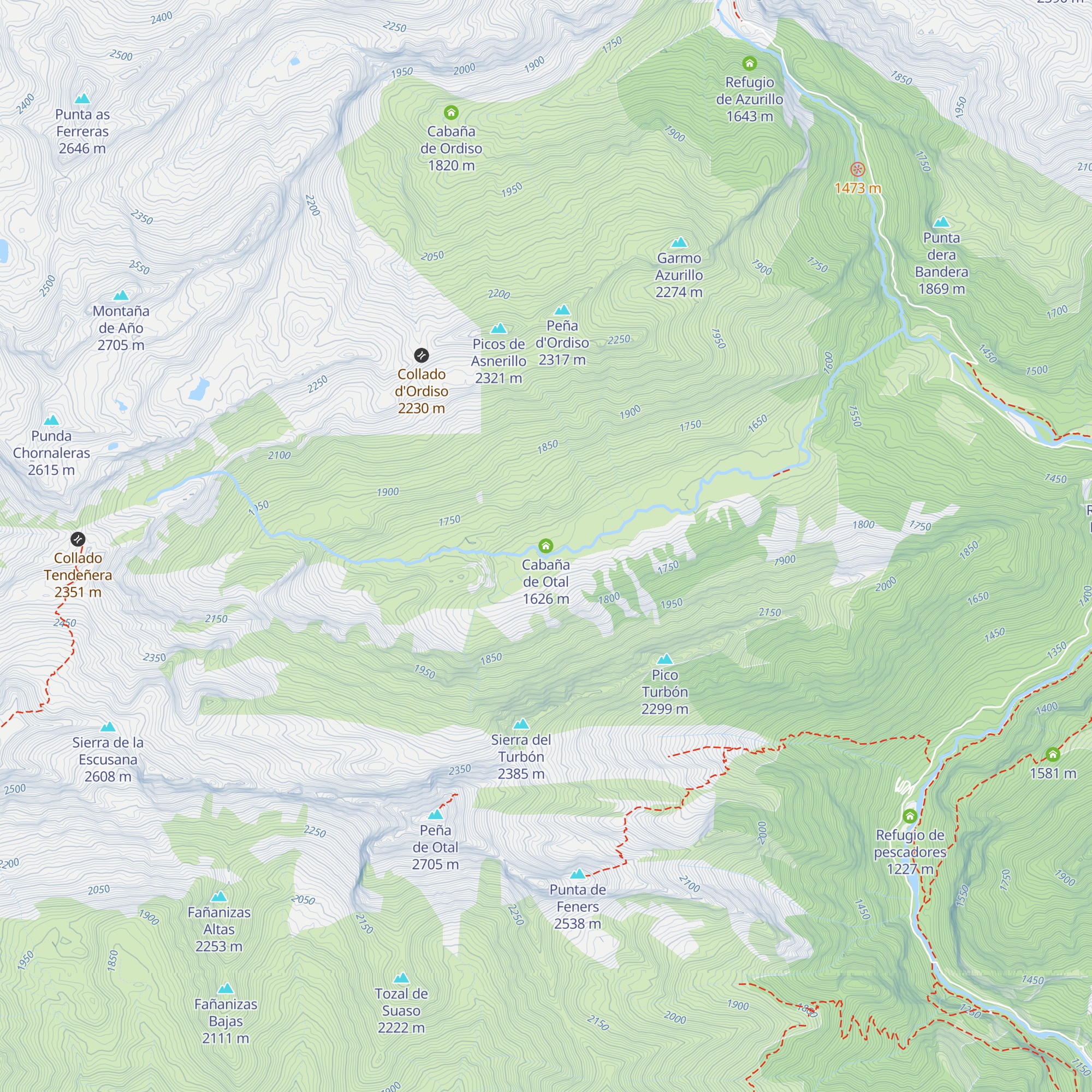 Cabaña de Otal map