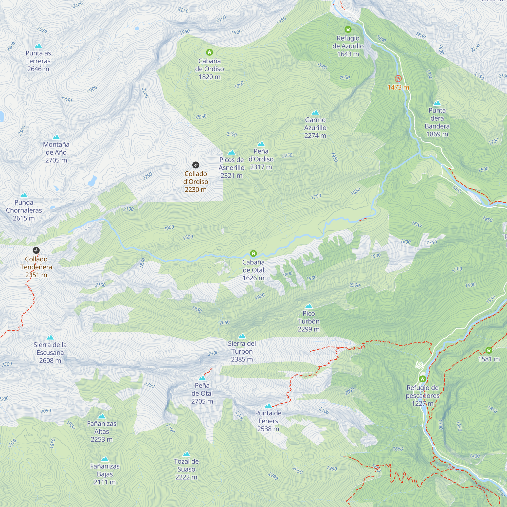 Cabaña de Otal map