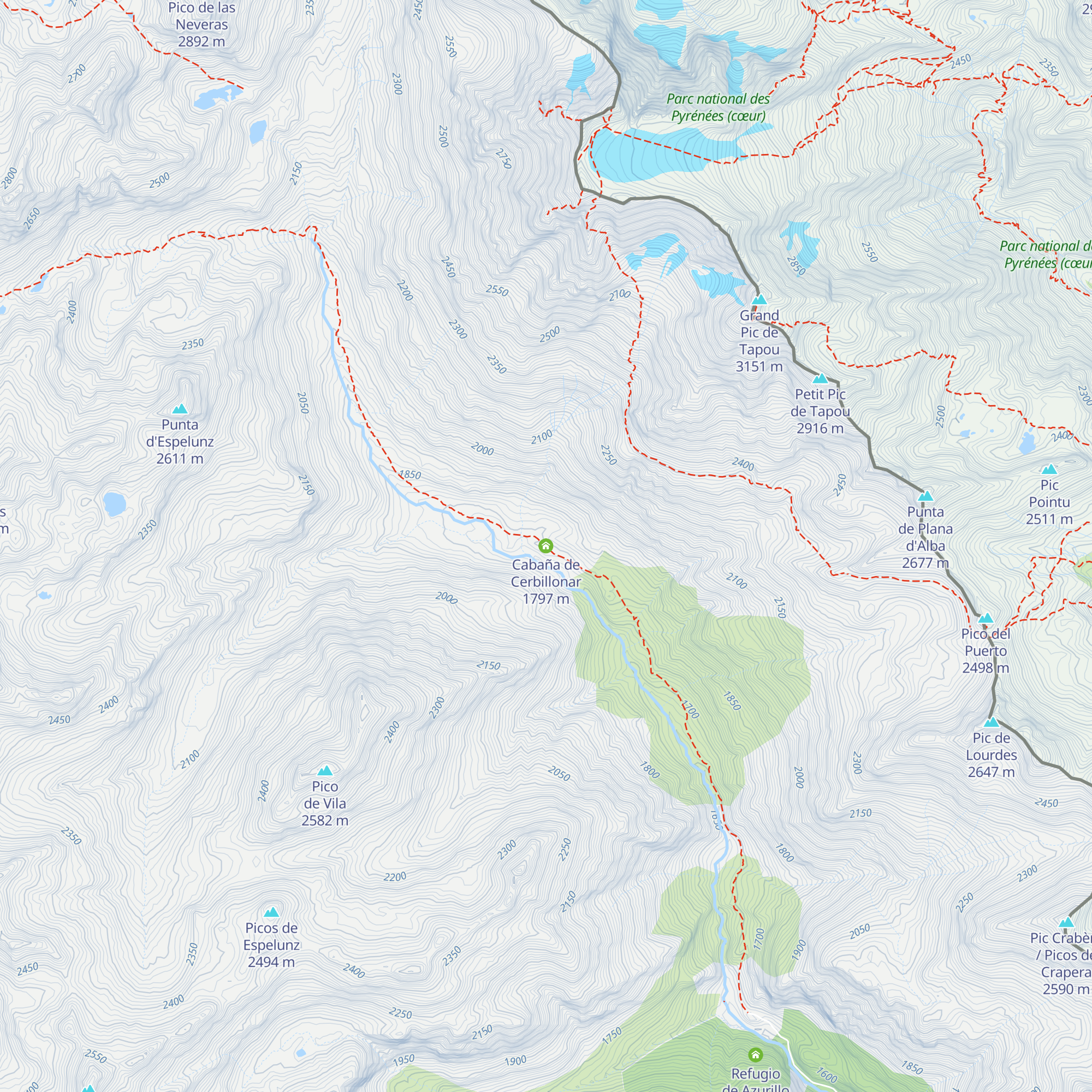 Cabaña de Cerbillonar map