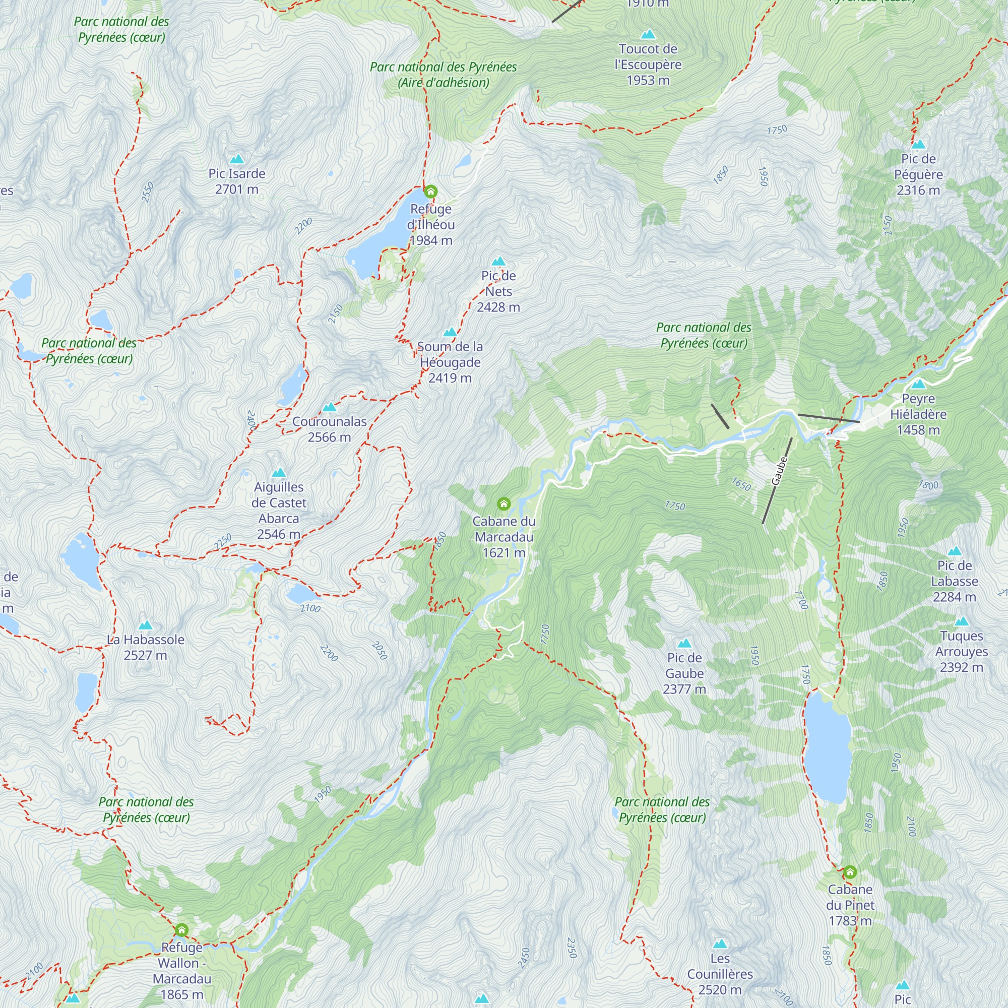 Cabane du Marcadau map