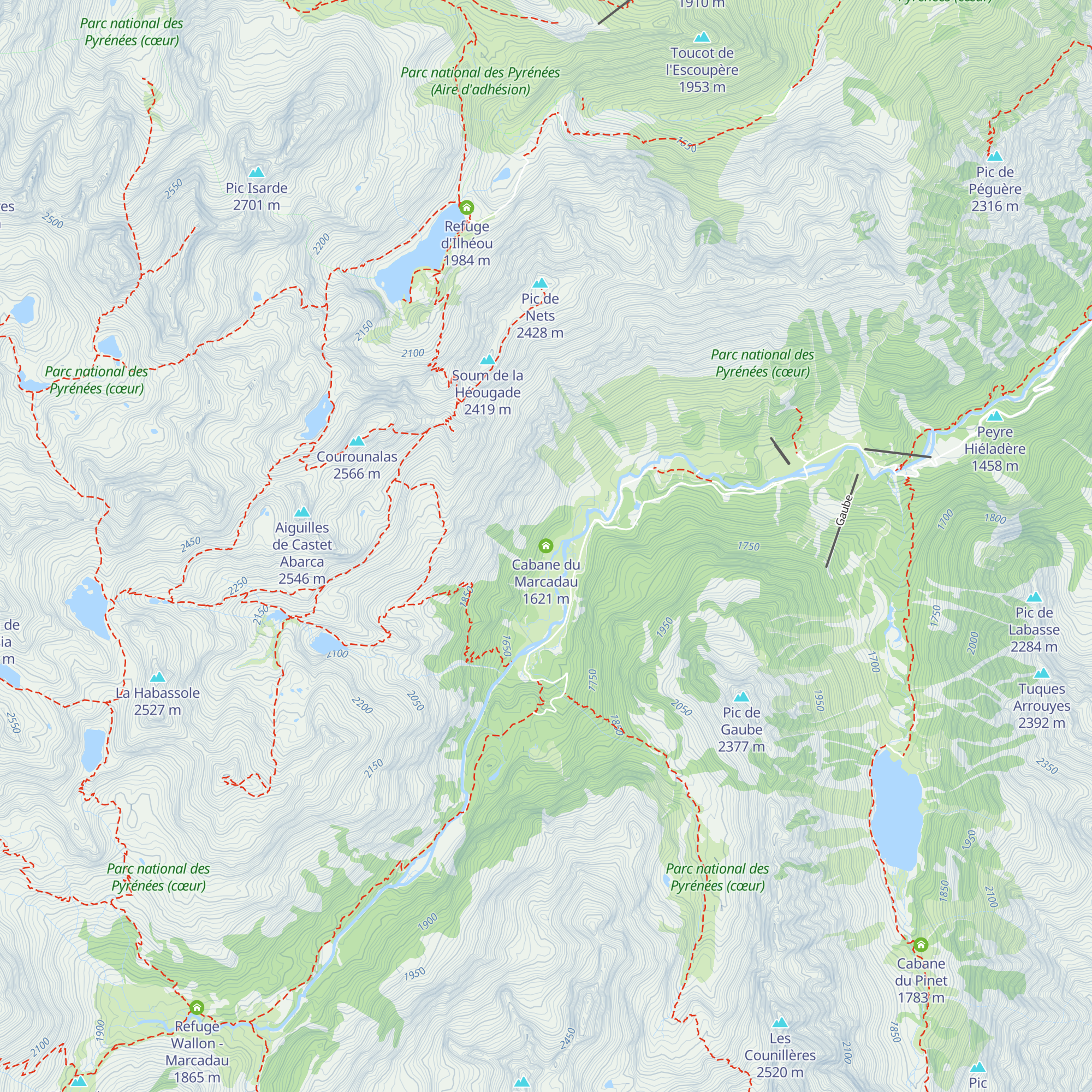 Cabane du Marcadau map