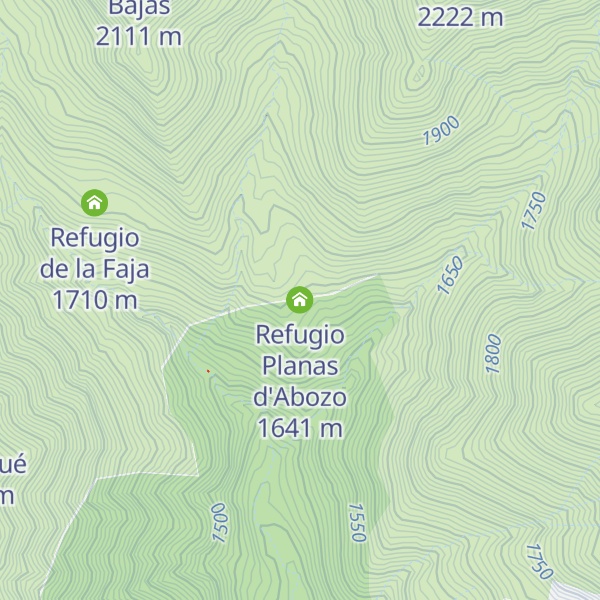 Map of Refugio Planas d'Abozo