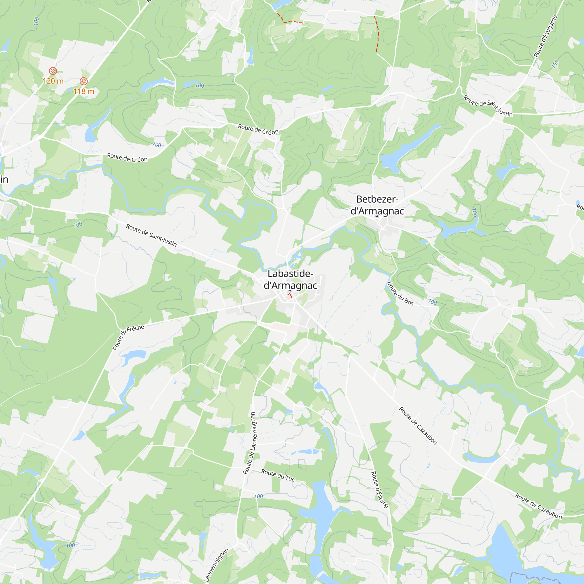 Office de Tourisme des Landes d'Armagnac map