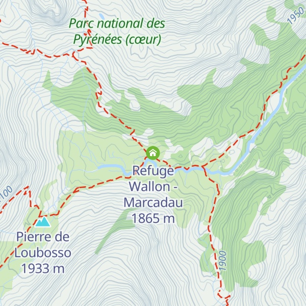 Map of Refuge Wallon - Marcadau