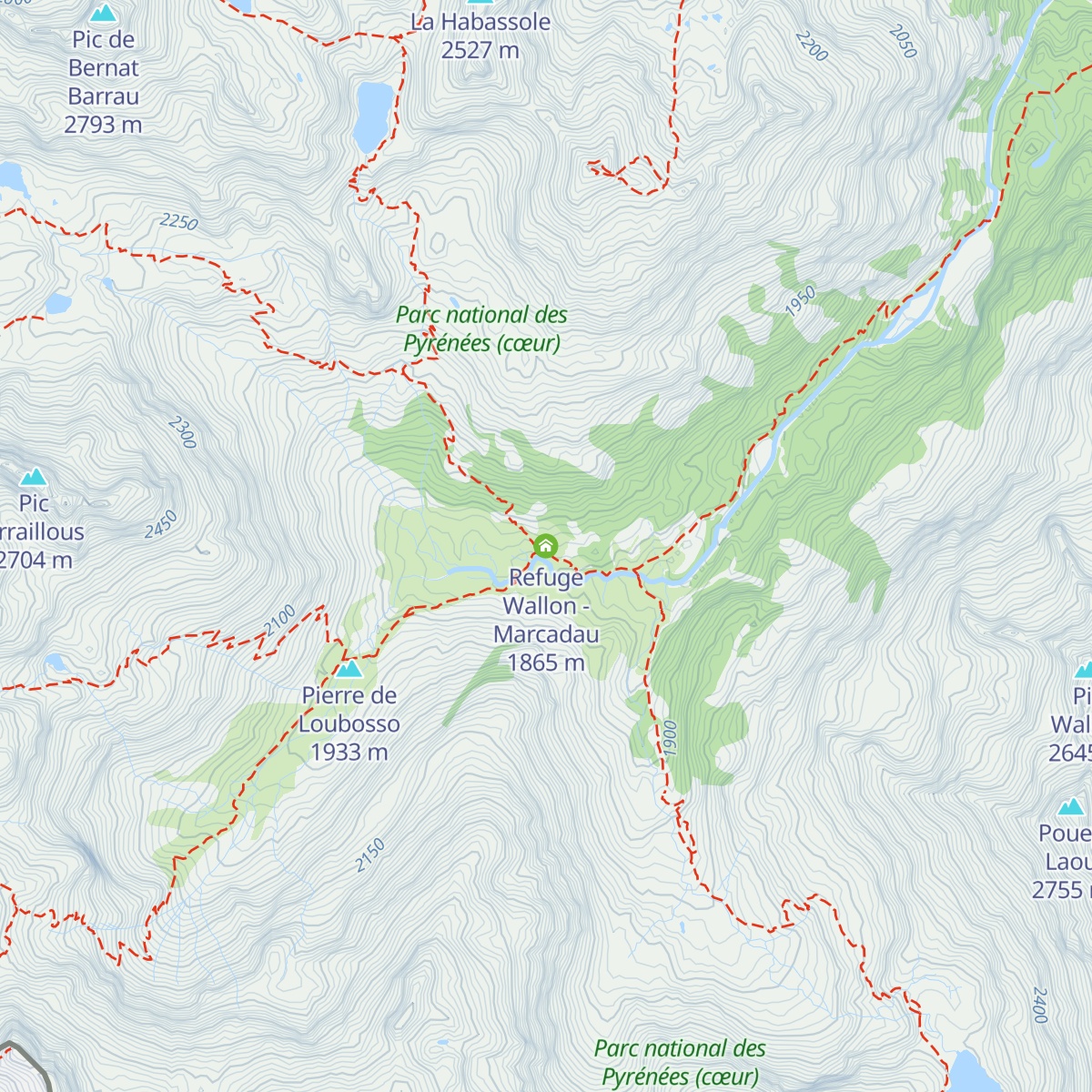 Refuge Wallon - Marcadau map