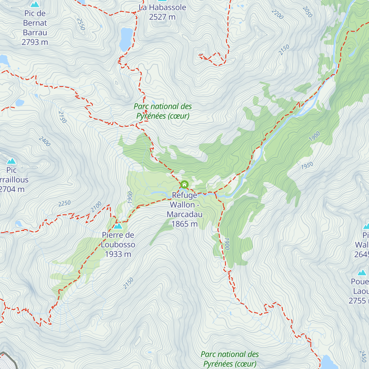 Refuge Wallon - Marcadau map