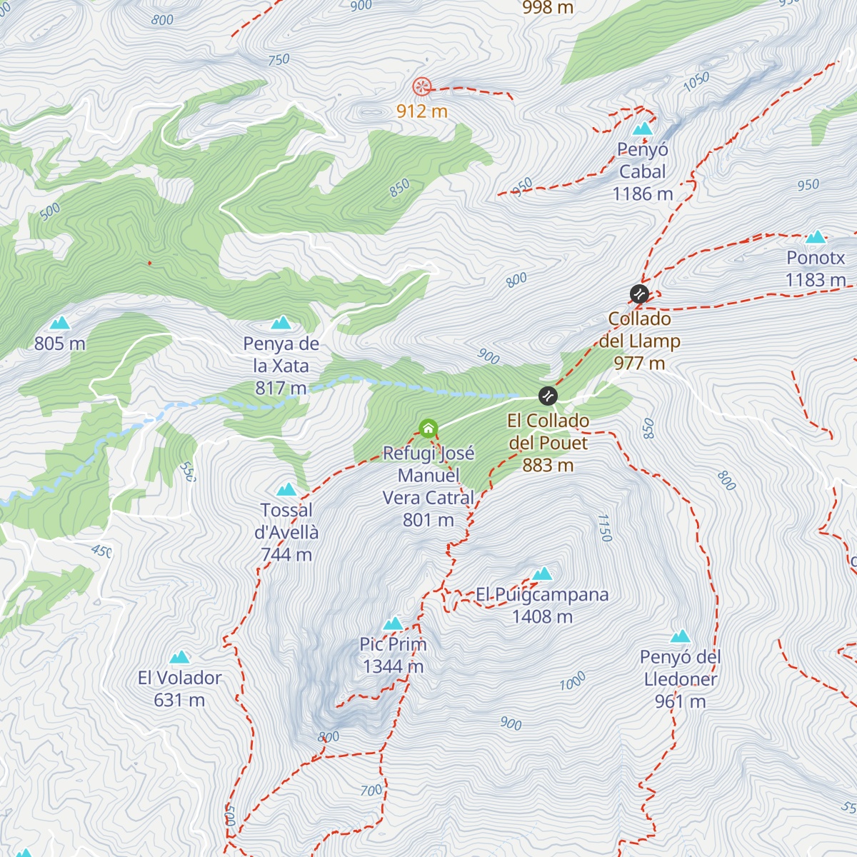 Refugi José Manuel Vera Catral map