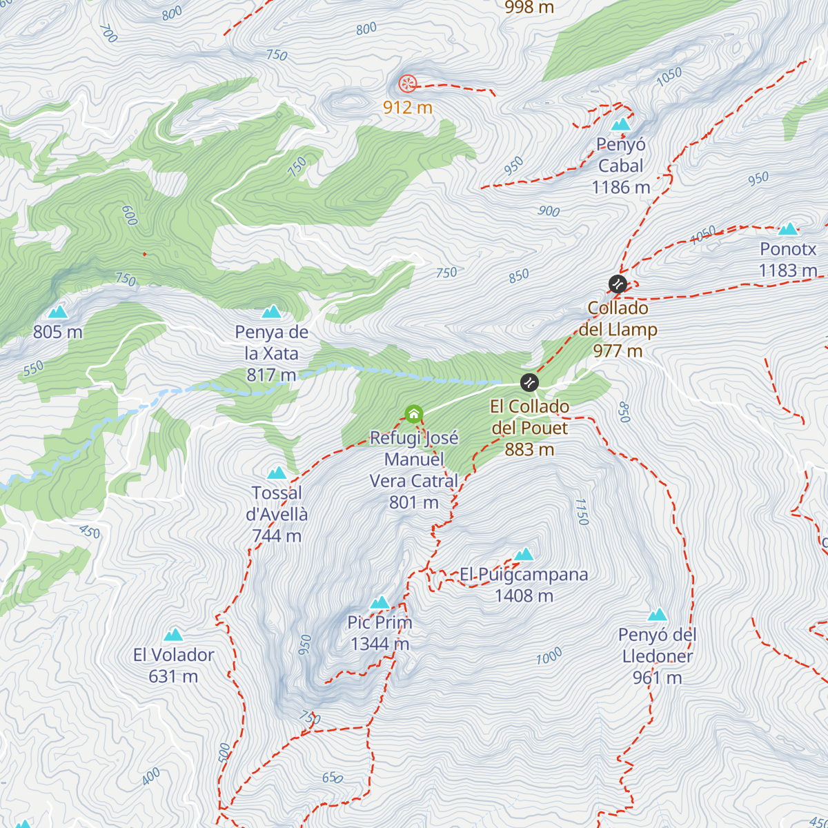 Refugi José Manuel Vera Catral map