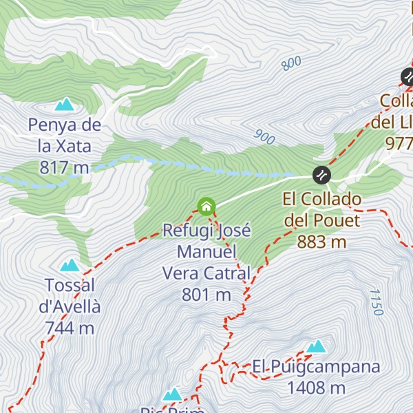 Map of Refugi José Manuel Vera Catral