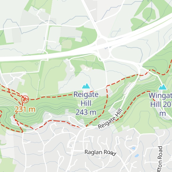 Map of Reigate Hill