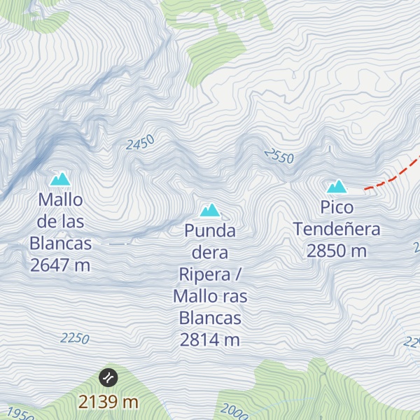 Map of Punda dera Ripera / Mallo ras Blancas