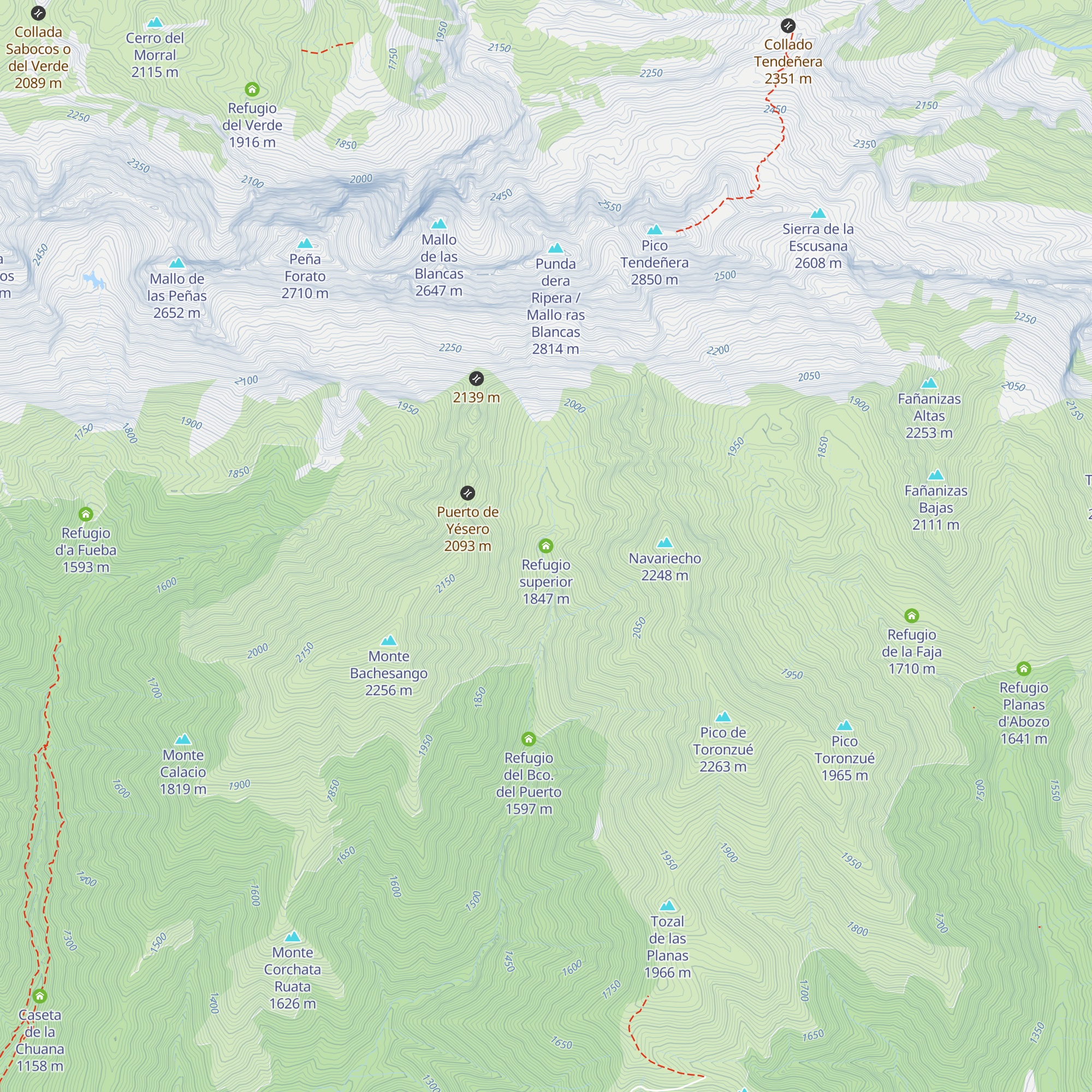 Refugio superior map