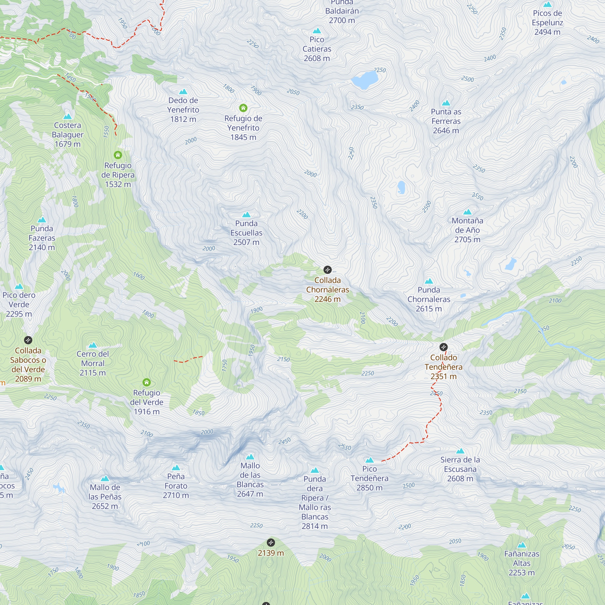 Refugio Tendeñera map